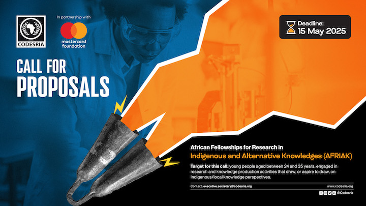 🌍 CODESRIA African Fellowships for Research in Indigenous and Alternative Knowledges (AFRIAK) 2025 ✍️